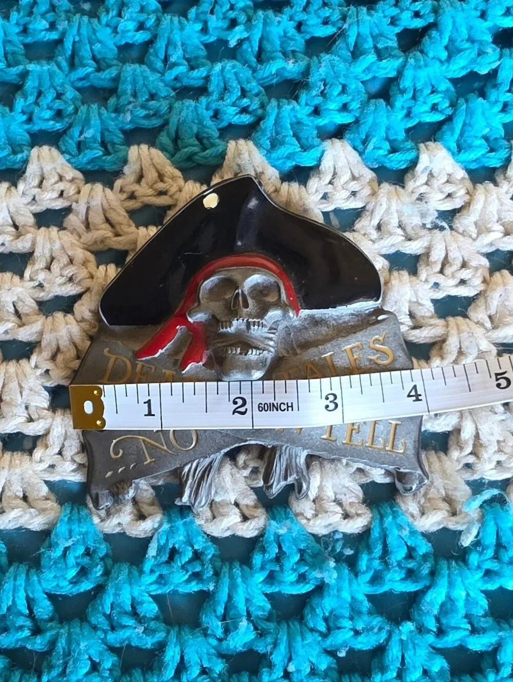Vintage Early 2000s Disneys Pirates Of The Caribbean Heavy Metal Belt Buckle